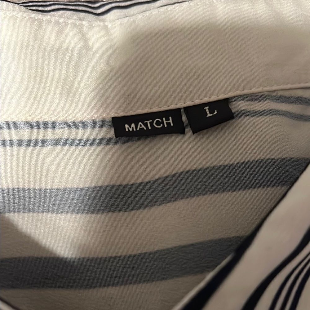 Match Striped Button-Up Blouse - Picture 5 of 5